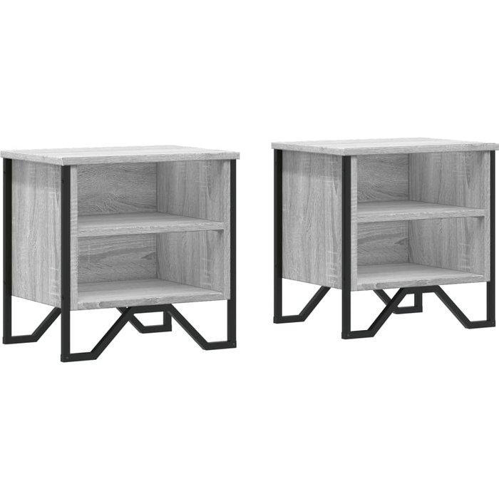Mesitas de noche 2 uds madera ingeniería gris sonoma 40x30x40cm - comfortxl