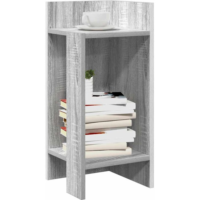 Mesas auxiliares 2 piezas con estante sonoma gris 25,5x27x60 cm