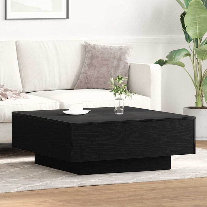 Maison exclusive - mesa de café roble negro 80 x 80 x 31 cm