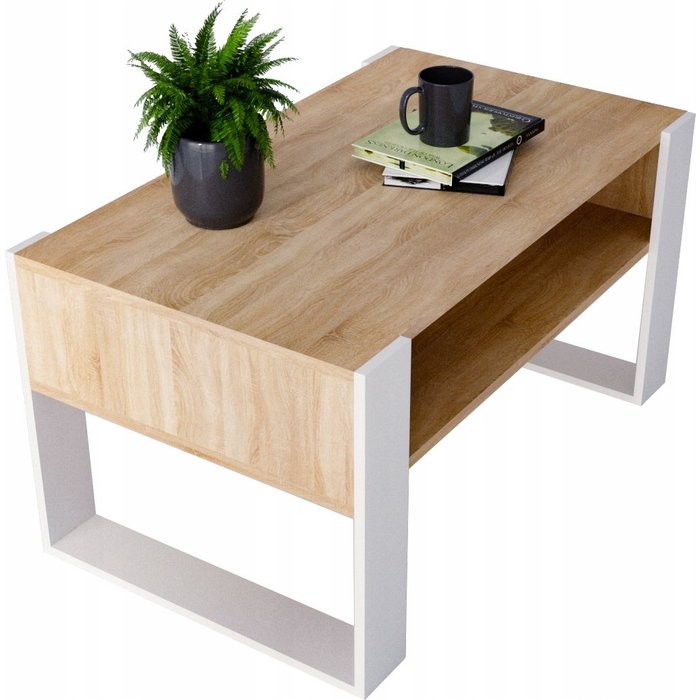 Table basse karo92 moderne et stable pour le salon en matériau bois.