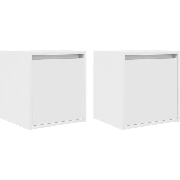 Mesillas de noche de pared 2 uds | mesita de noche blanco 38x34x40 cm cfw593927
