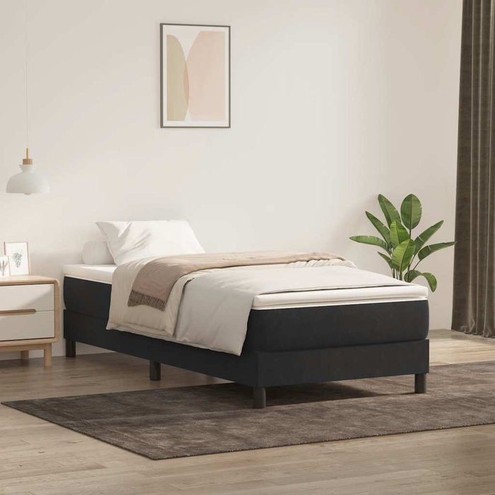 Maison exclusive - cama box spring sin colchón negro terciopelo 100x220 cm