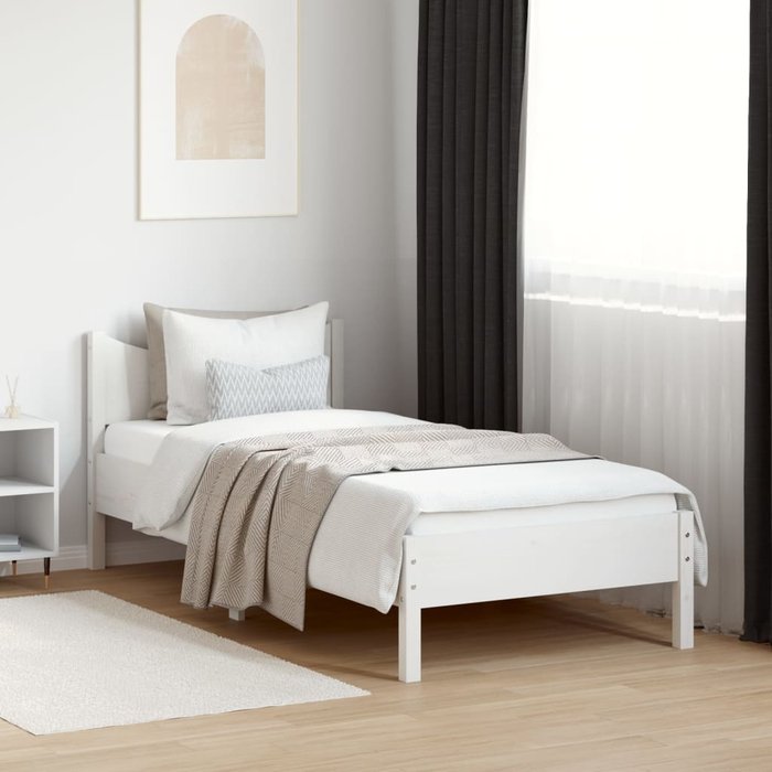 Maison exclusive - estructura de cama sin colchón madera maciza blanca 75x190 cm