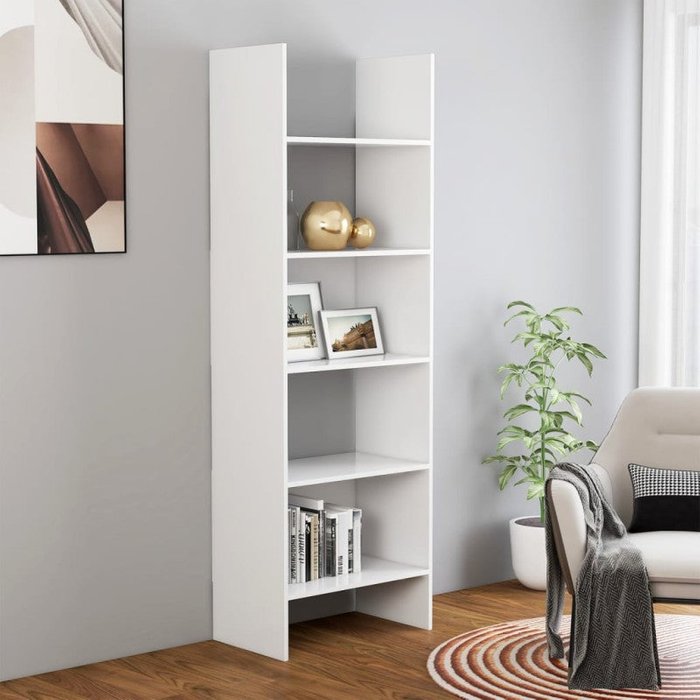 Vidaxl estantería librería madera contrachapada blanco 60x35x180 cm
