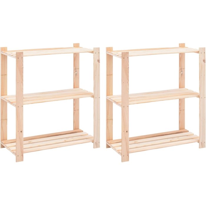 Maison exclusive - estantería 3 niveles 2 unidades madera pino maciza 150 kg