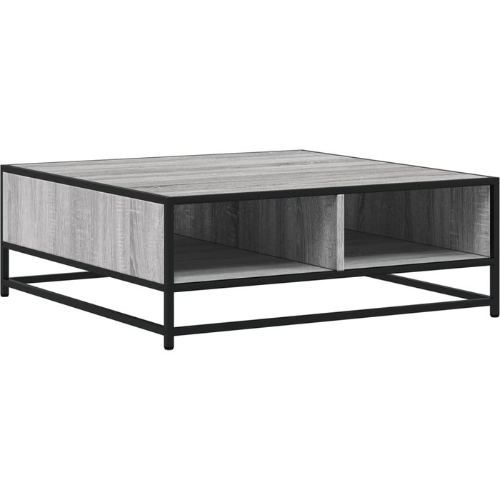 Mesa de centro sonoma de madera compuesta de metal gris 80x80x30 cm - comfortxl