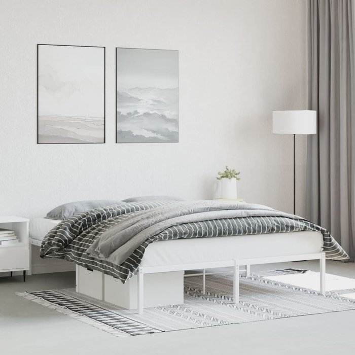Estructura de cama sin colchón metal blanco 150x200 cm vidaxl