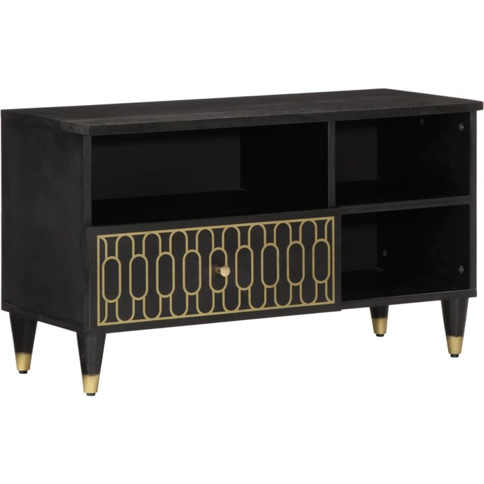 Mueble de tv madera maciza de mango 80x33x46 cm vidaxl