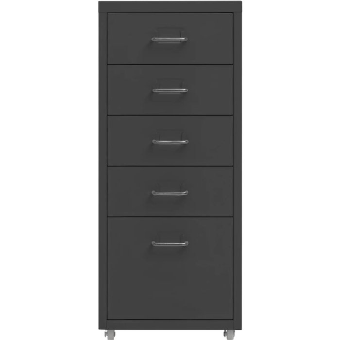 Armario archivador móvil metal antracita 28x41x69 cm