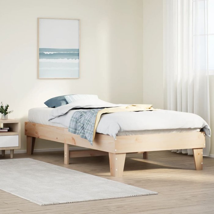 Estructura de cama sin colchón madera maciza de pino 90x200 cm vidaxl