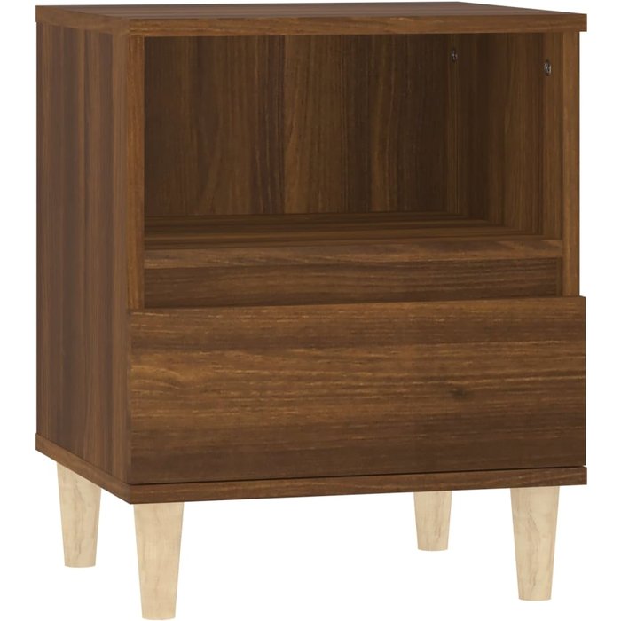 Mesita de noche roble marrón 40x35x50 cm