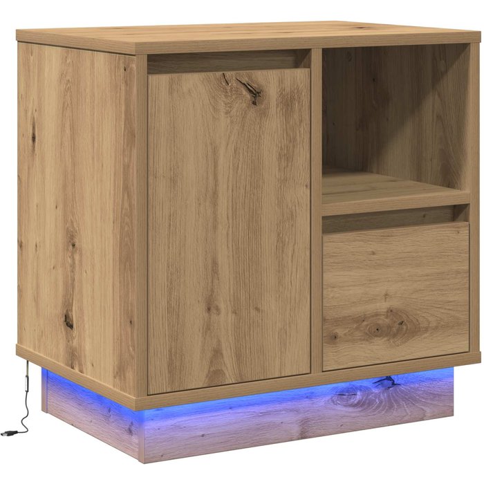 Mesilla de noche de roble realizada artesanalmente 50 x 34,5 x 50 cm.