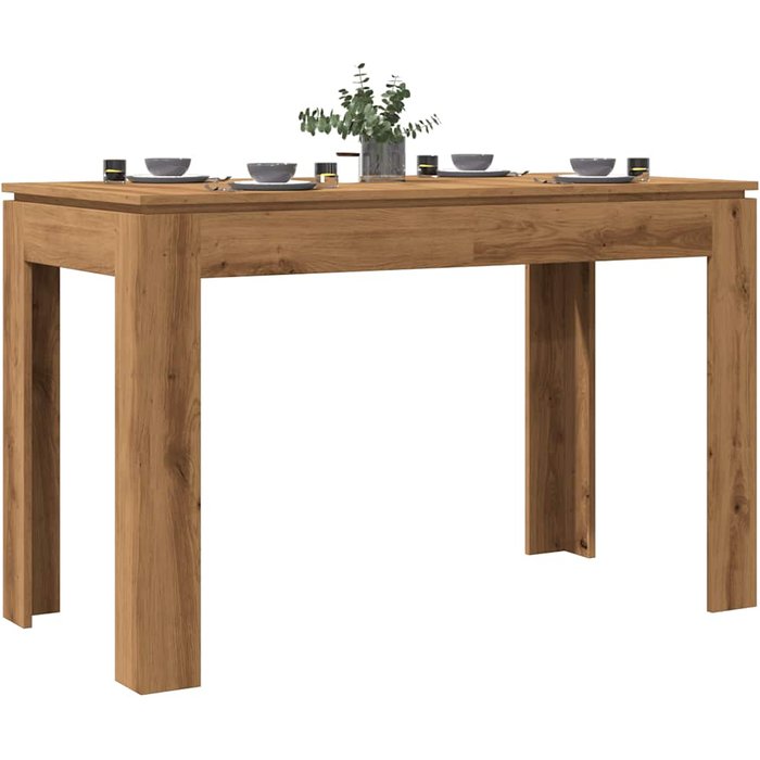 Mesa de comedor artesanal de roble 120x60x76 cm de madera contrachapada