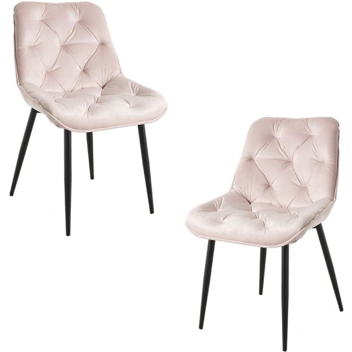 Regalos miguel - packs sillas comedor - pack 2 sillas miska terciopelo - rosa