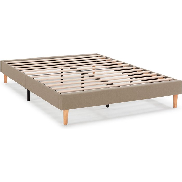 Base tapizada aura 150x190 cm beige, 30 cm altura