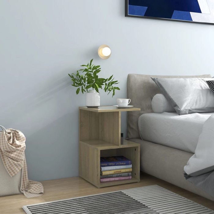 Maison exclusive - mesita de noche madera contrachapada roble sonoma 35x35x55 cm