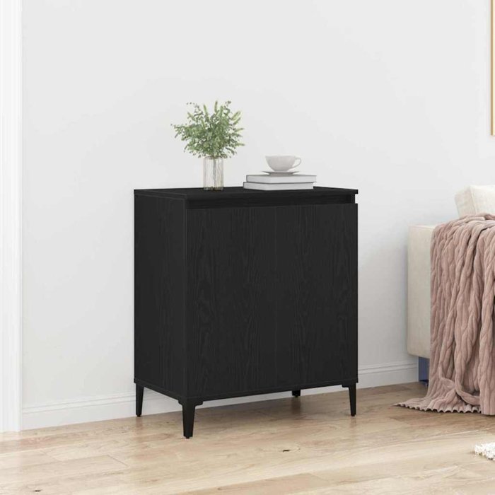 Maison exclusive - vitrina roble negro 60 x 35 x 70 cm madera contrachapada