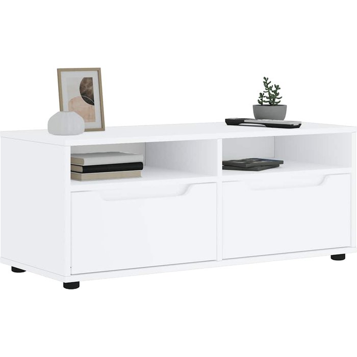 Mueble de tv visnes blanco 100x40x38 cm madera de ingeniería vidaxl