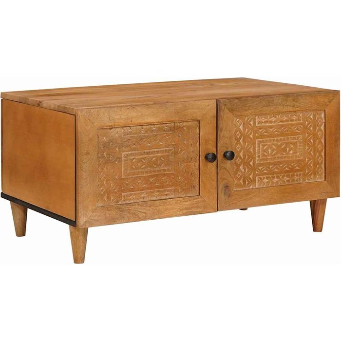 Mesa de café con almacenamiento marrón claro 80 x 50 x 40 cm