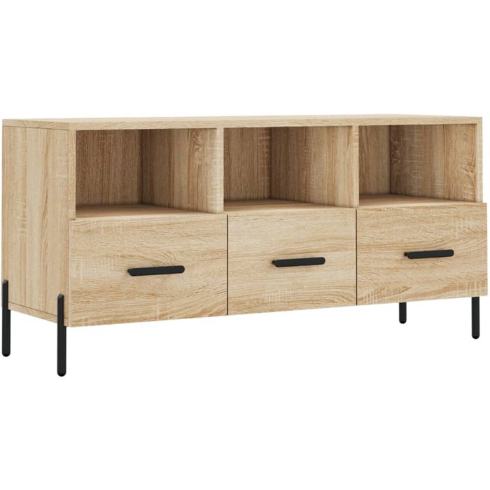 Mueble de tv madera de ingeniería roble sonoma 102x36x50 cm - comfortxl