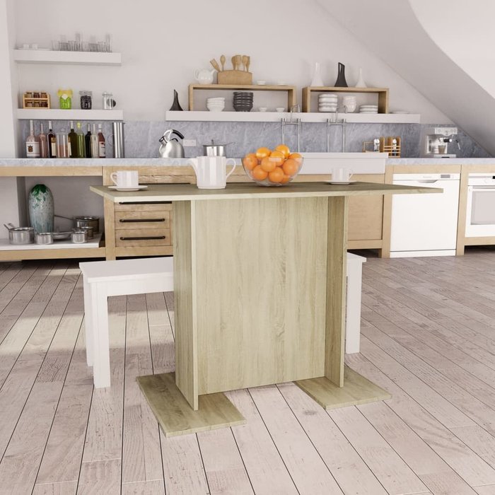 Maison exclusive - mesa de comedor madera contrachapada roble sonoma 110x60x75cm
