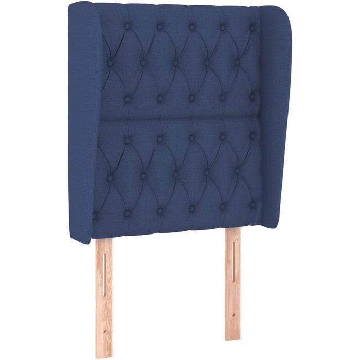 Cabecero con orejas de tela azul 83x23x118/128 cm - comfortxl