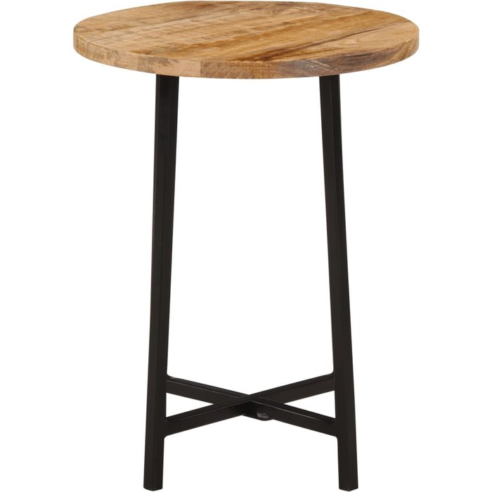 Mesa de centro hierro y madera maciza de mango 35x35x45 cm - comfortxl