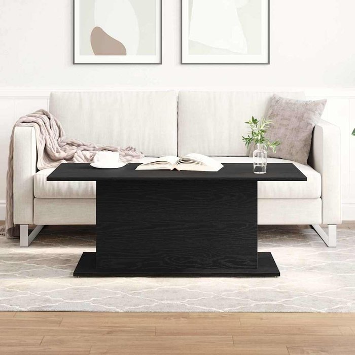 Mesa de café roble negro 102 x 55.5 x 40 cm