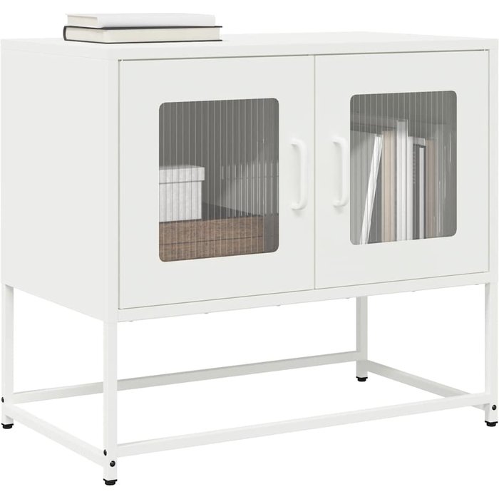 Mueble tv blanco 68x39x60,5 cm acero laminado en frío