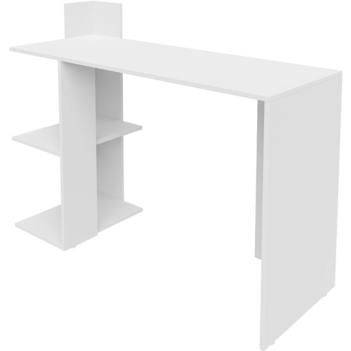 Mesa escritorio para despacho u oficina con formas modernas, en blanco snow