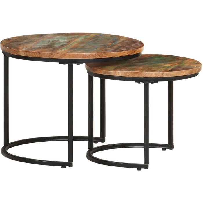 Maison exclusive - mesas apilables 2 unidades mesa maciza reciclada