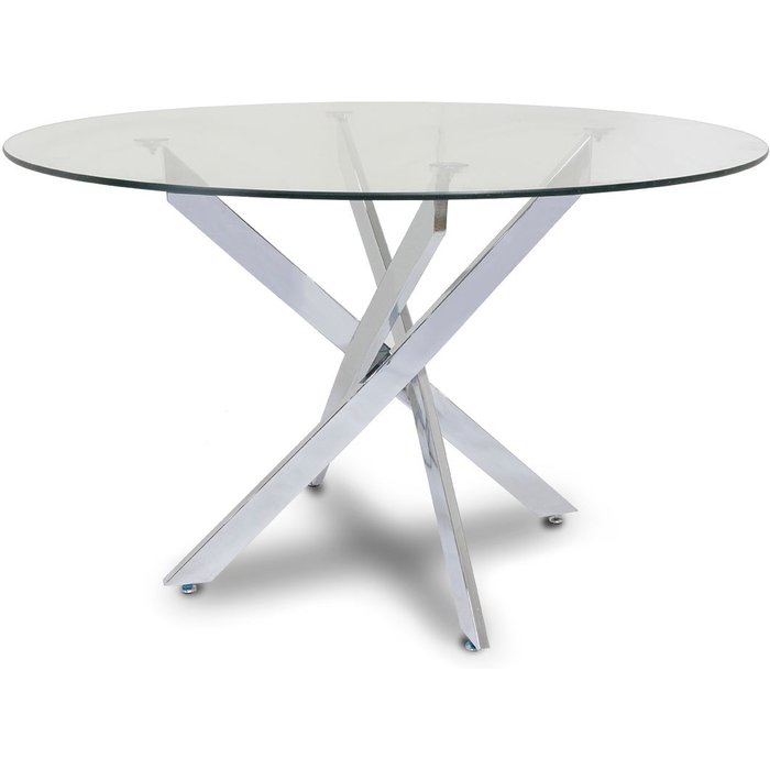 Mesa redonda de cristal templado 120cm dt. comedor o cocina, gris