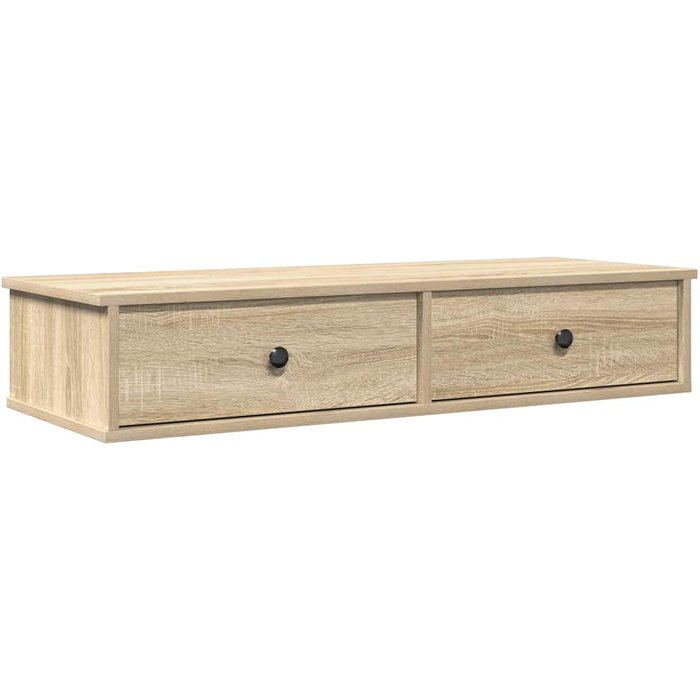 Estante de pared de madera contrachapada de roble sonoma con cajones - comfortxl