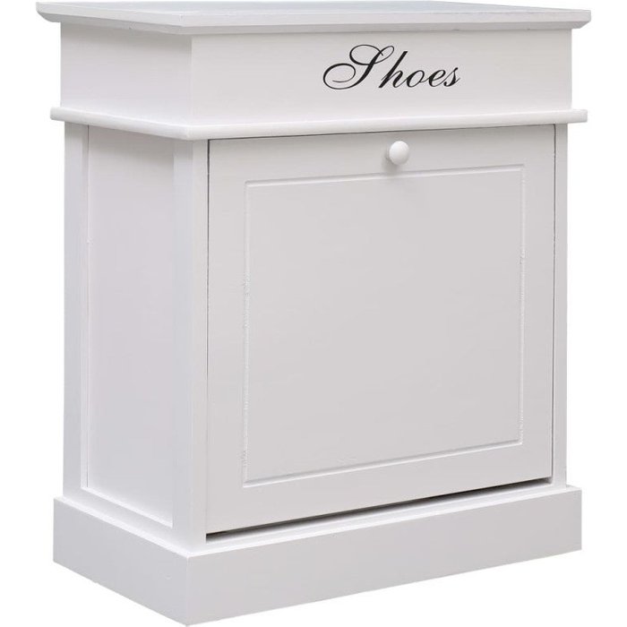 Mueble zapatero de madera de paulownia blanco 50x28x58 cm v8536 unico / blanco