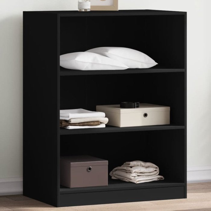 Vidaxl armario de madera de ingeniería negro 77x48x102 cm