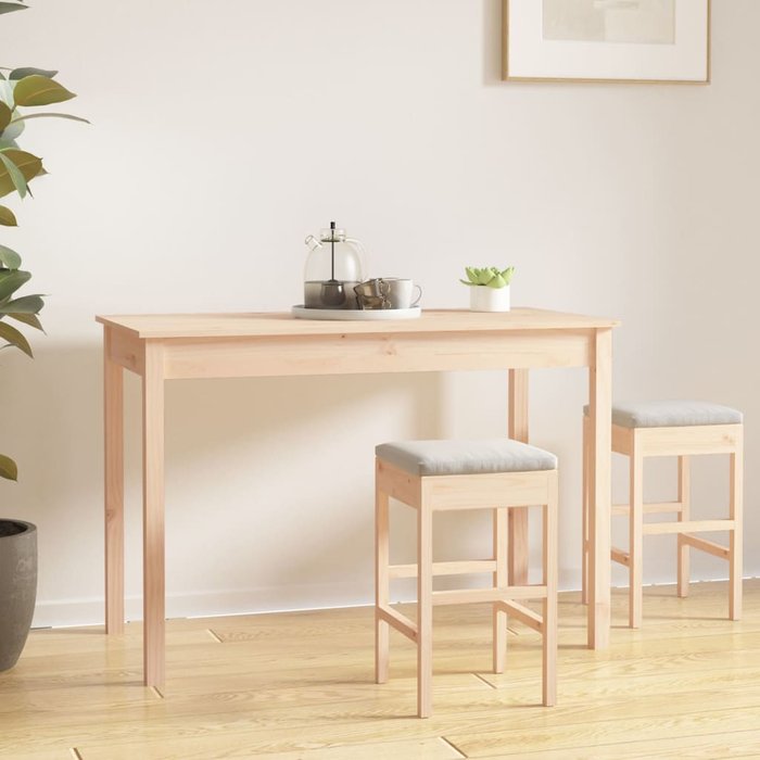 Mesa de comedor 110x55x75 cm madera maciza de pino