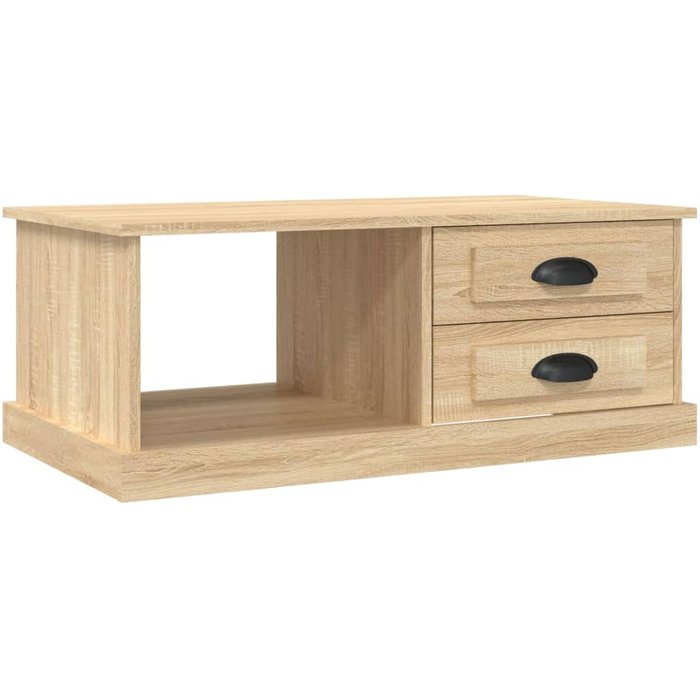 Mesa de centro madera contrachapada roble sonoma 90x50x35 cm - comfortxl