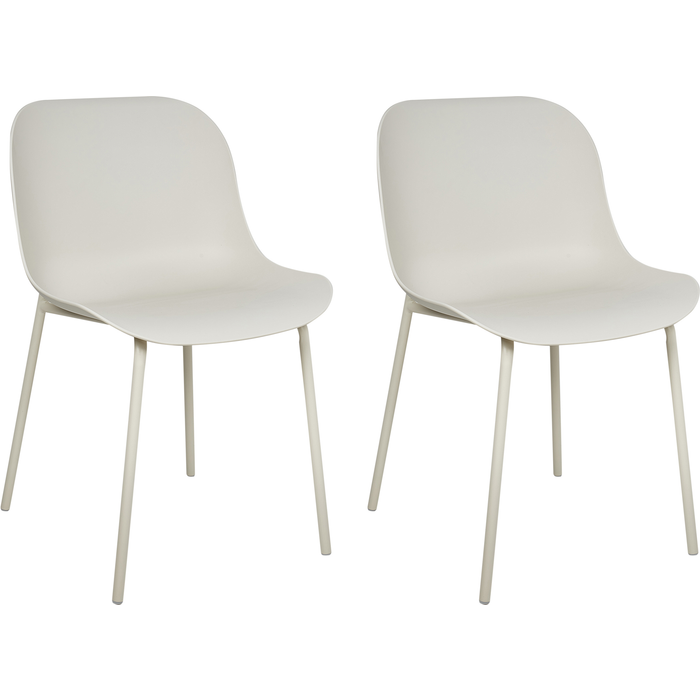Beliani conjunto de 2 sillas de comedor beloit beige claro
