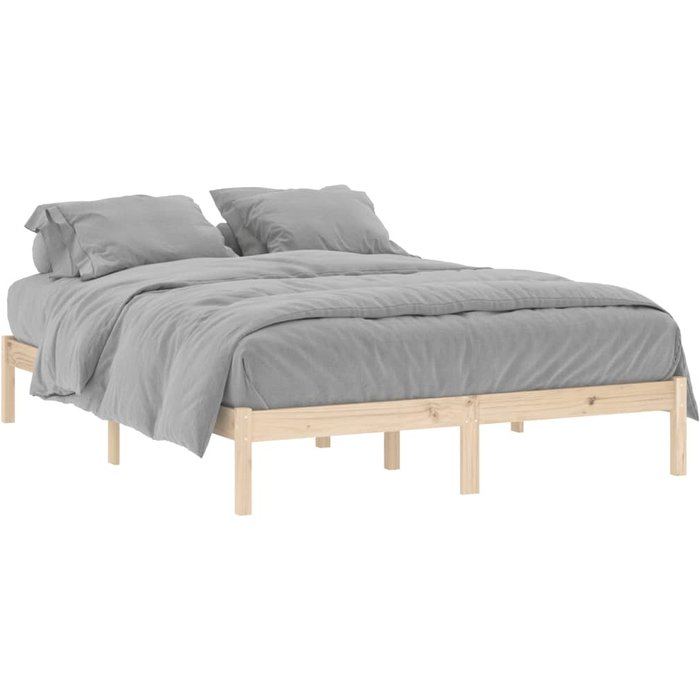 Estructura de cama sin colchón madera maciza de pino 152x203 cm — comfortxl