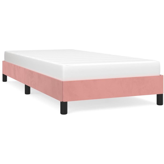 Estructura de cama sin colchón terciopelo rosa 90x200 cm — comfortxl