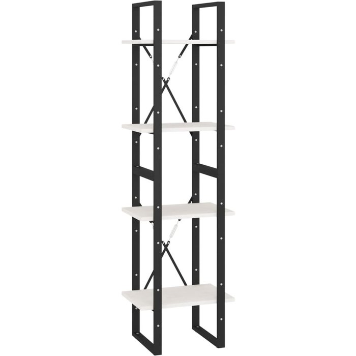 Estantería 4 niveles madera maciza de pino blanco 40x30x140 cm – comfortxl