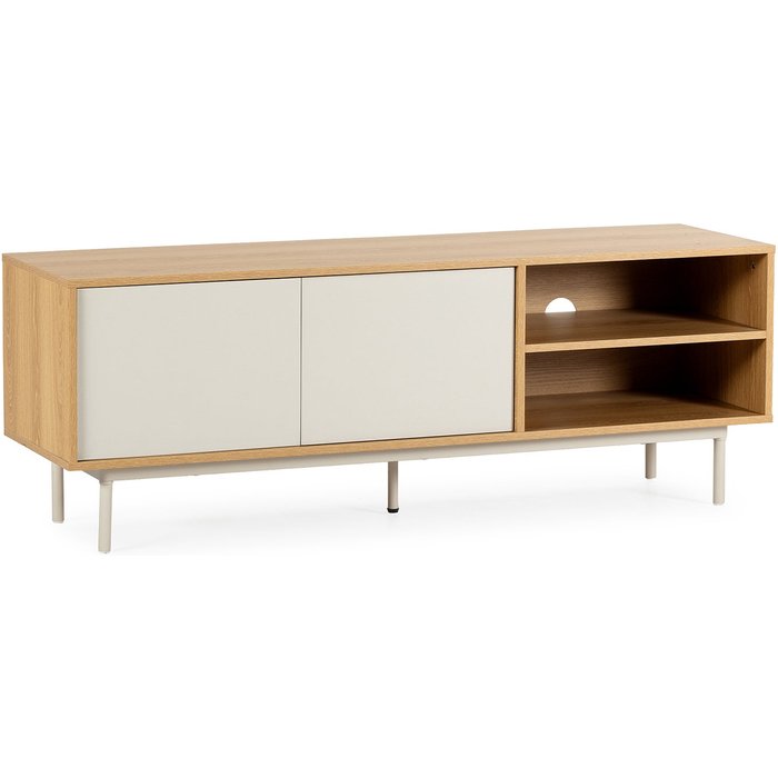 Mueble tv cuzco 2 puertas color roble/gris