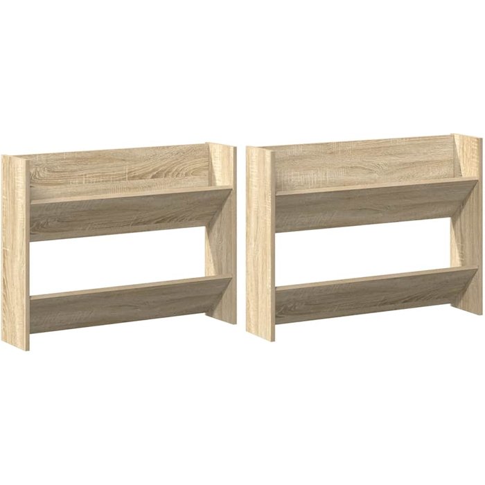 Zapateros de pared 2 uds contrachapada roble sonoma 80x18x60 cm - comfortxl