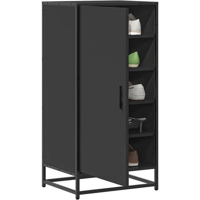 Zapatero de madera de ingeniería negro 48x38x97,5 cm vidaxl