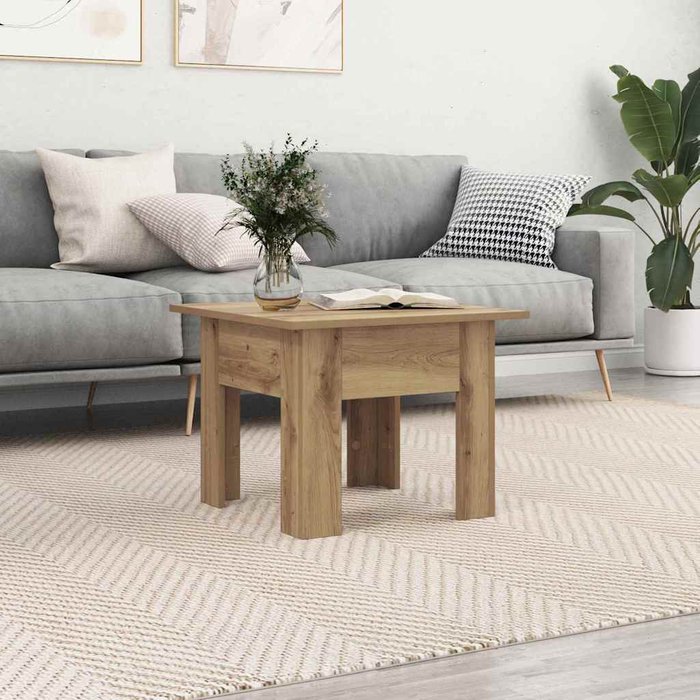 Maison exclusive - mesa de café roble artesanal 55 x 55 x 42 cm