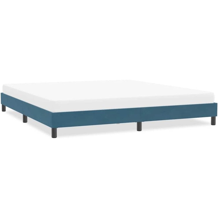 Estructura de cama sin colchón terciopelo azul oscuro 200x210cm