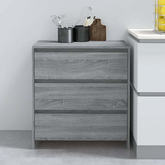 Vidaxl aparador de madera contrachapada gris sonoma 70x41x75 cm