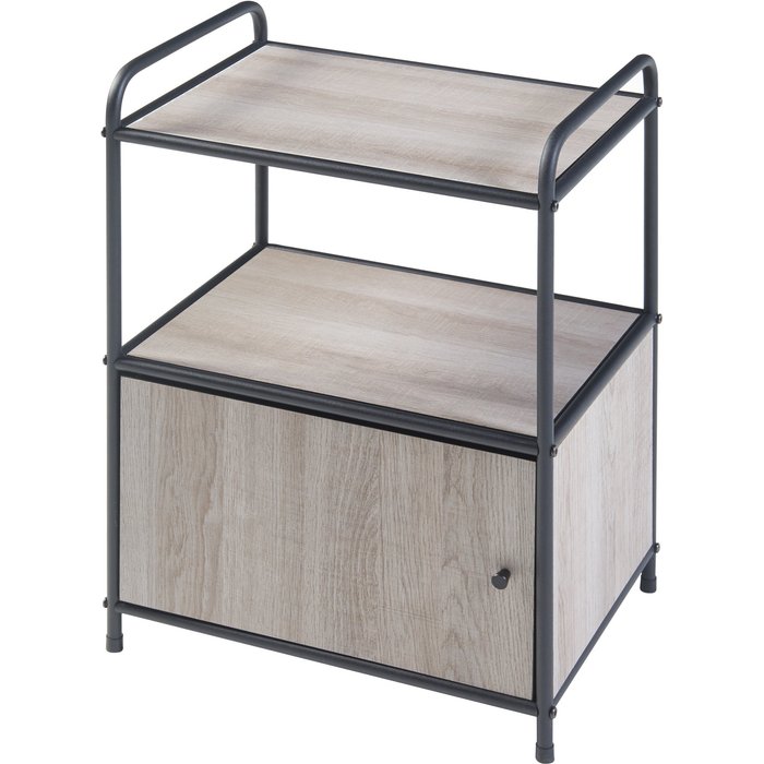 Mesa auxiliar con puerta de rio metálica 60 x 43 x 33 cm mdf beige 03_0010913