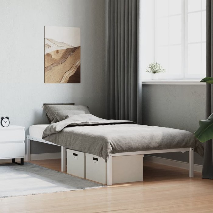 Maison exclusive - estructura de cama sin colchón metal blanco 107x203 cm