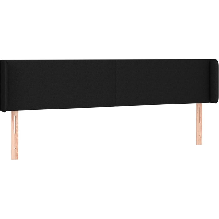 Cabecero cama - mueble cabecero de tela negro 203x16x78/88 cm